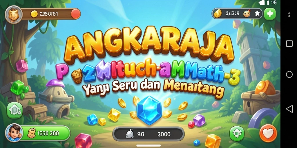 Tampilan gameplay seru di ANGKARAJA dengan tantangan Match-3.