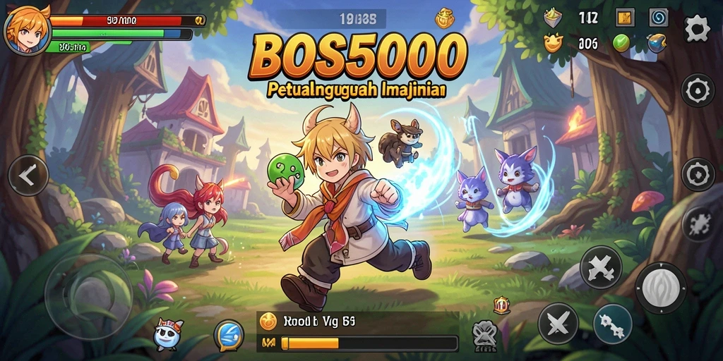 Tampilan menarik dari gameplay di BOS5000 dengan karakter Anime.