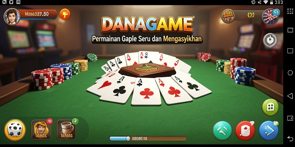 Screenshot gameplay Gaple yang memukau dan interaktif.