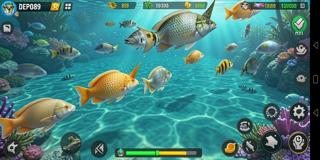 Tampilan gameplay menarik DEPO89 saat menembak ikan.