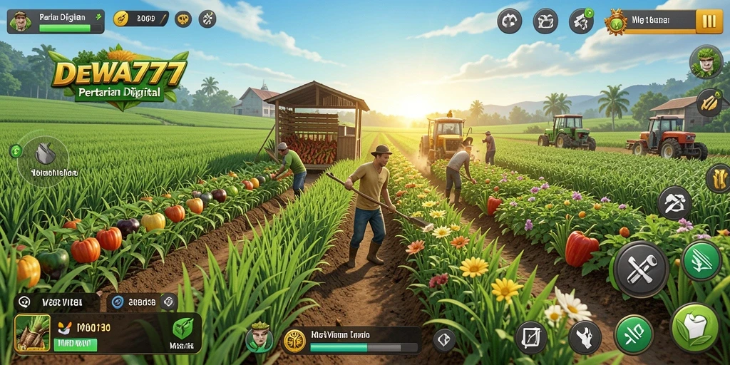 Tampilan grafis menarik dari gameplay DEWA777 saat bertani.