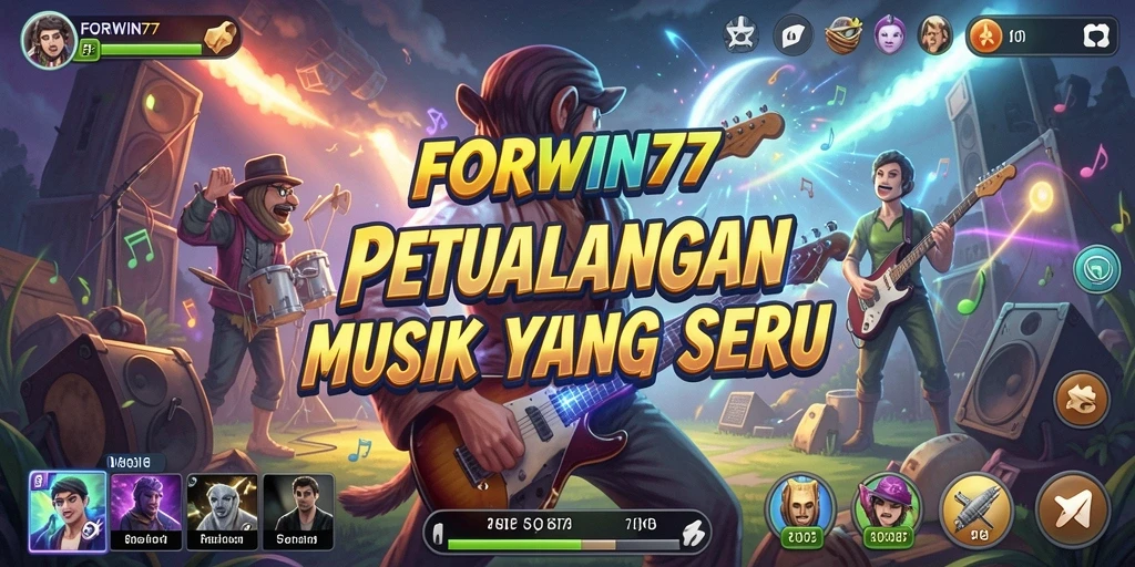 Screenshot gameplay <strong>FORWIN77</strong> yang menampilkan pemain mengikuti irama musik.