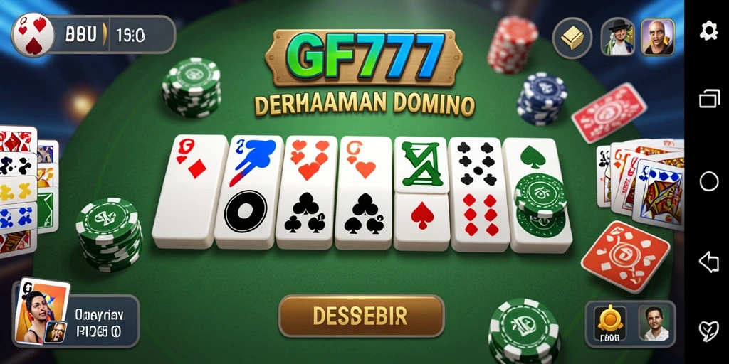 Tampilan screenshot GF777 menampilkan aksi seru permainan Domino.