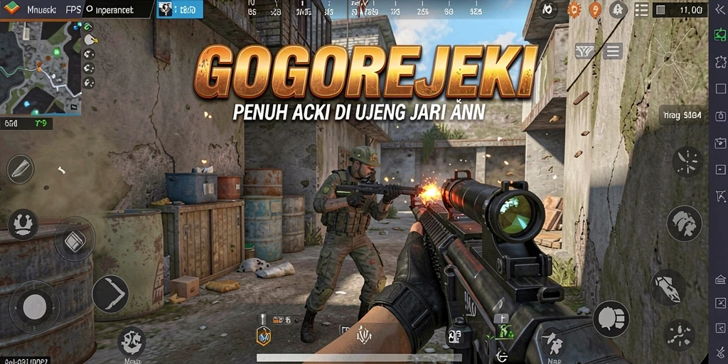Gameplay GOGOREJEKI menampilkan aksi tembak-menembak yang mendebarkan dalam grafis yang menawan.