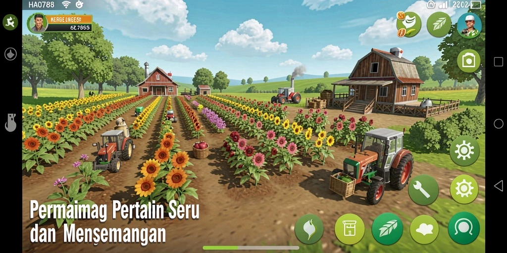 Tampilan gameplay HAO788 saat bertani dengan indah.