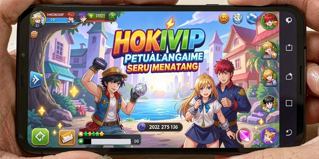 Tampilan gameplay HOKIVIP yang menampilkan karakter Anime beraksi.