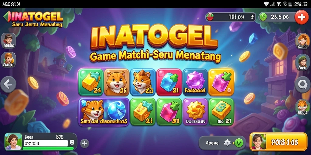 Screenshot gameplay INATOGEL menampilkan aksi seru dalam mencocokkan elemen.