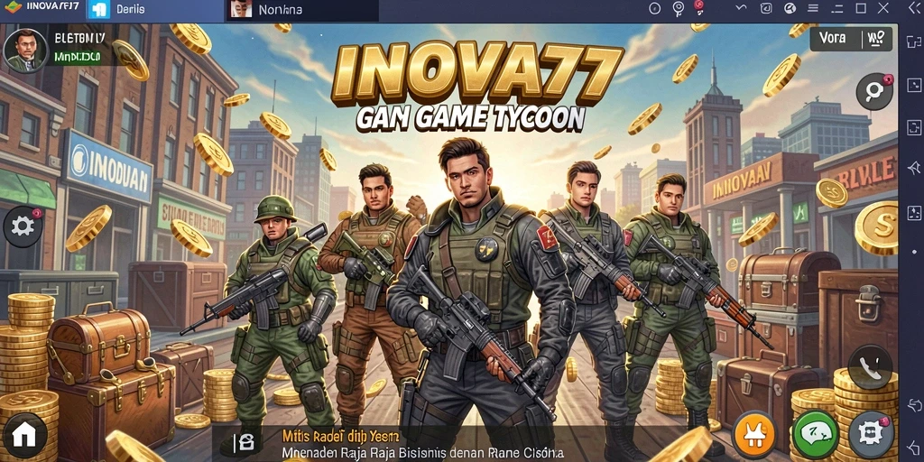 Tampilan gameplay menarik di INOVA77 dengan manajemen bisnis yang seru.