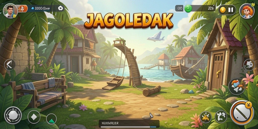 Tampilan gameplay JAGOLEDAK yang menyenangkan dan penuh warna.