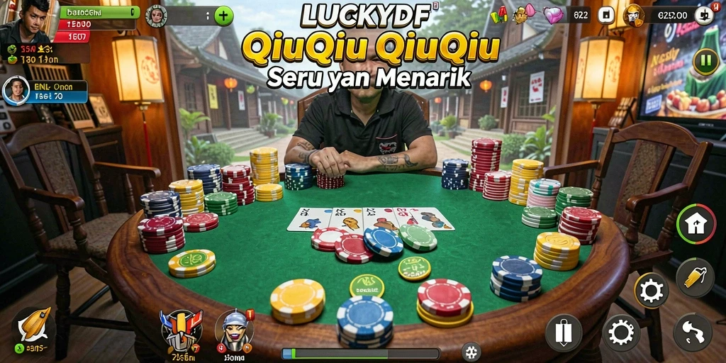 Tampilan gameplay QiuQiu yang seru di LUCKYDF.