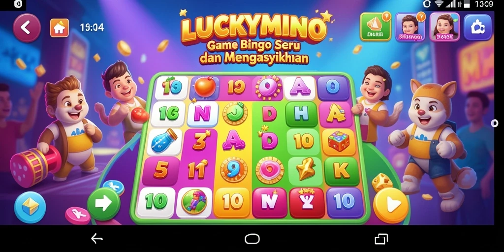 Screenshot gameplay LUCKYMINO yang menarik dalam permainan Bingo.