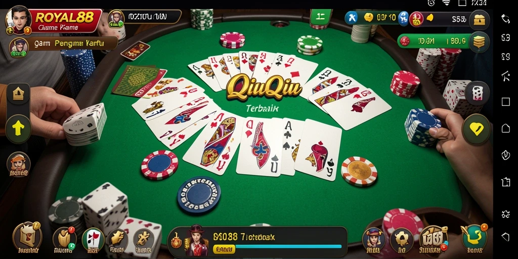 Tampilan gameplay QiuQiu di ROYAL88 yang menegangkan.