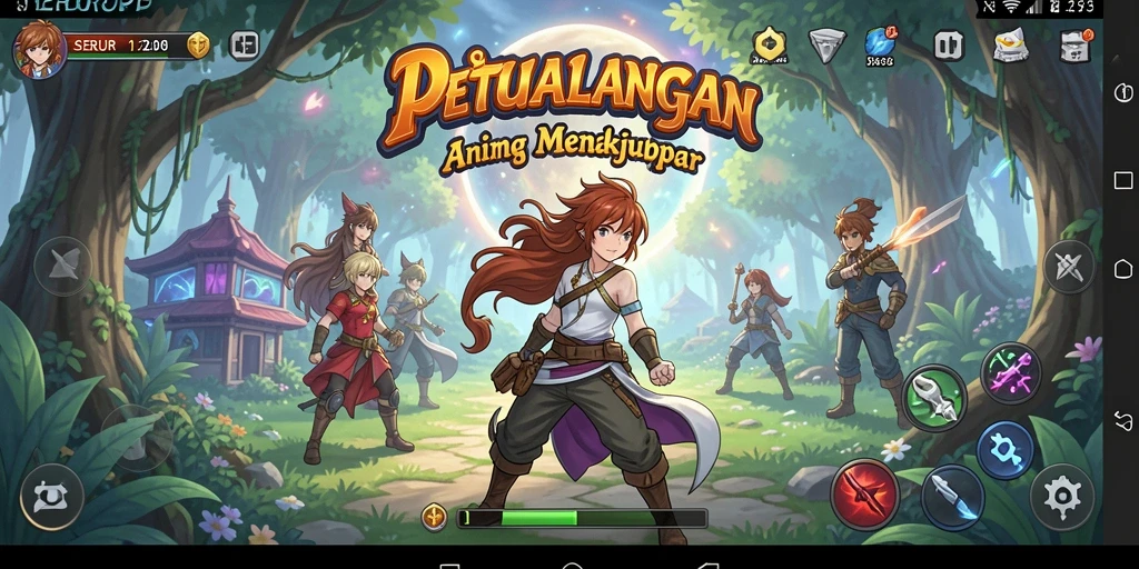 Screenshot SERURP menampilkan aksi seru dalam permainan anime.