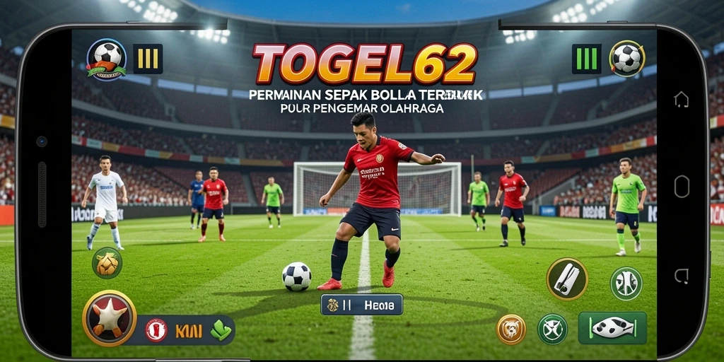 Tampilan dinamis gameplay TOGEL62 menampilkan aksi sepak bola yang menarik.