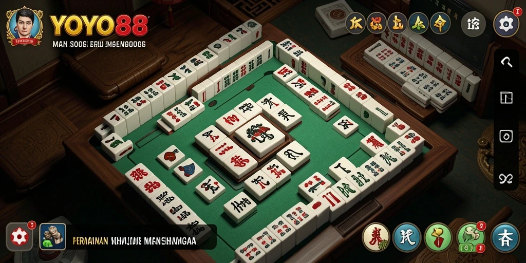 Tampilan gameplay seru dalam permainan Mahjong YOYO88.